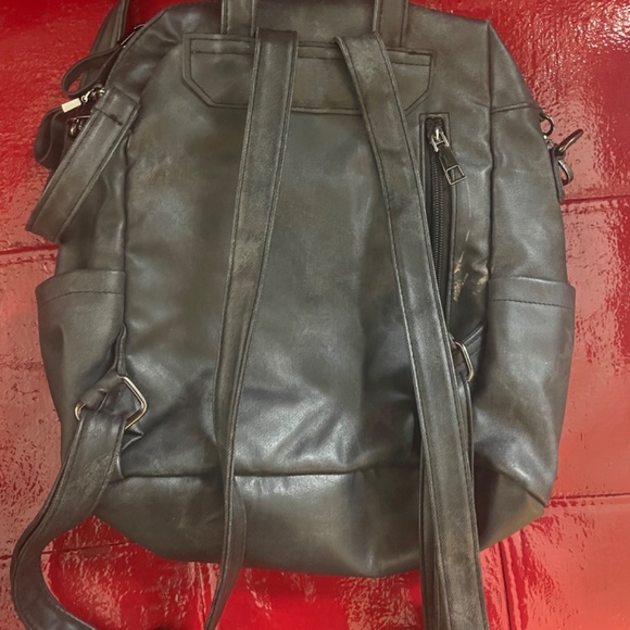Unbranded Vegan Leather Convertible Backpack Grey - Picture 6 of 6